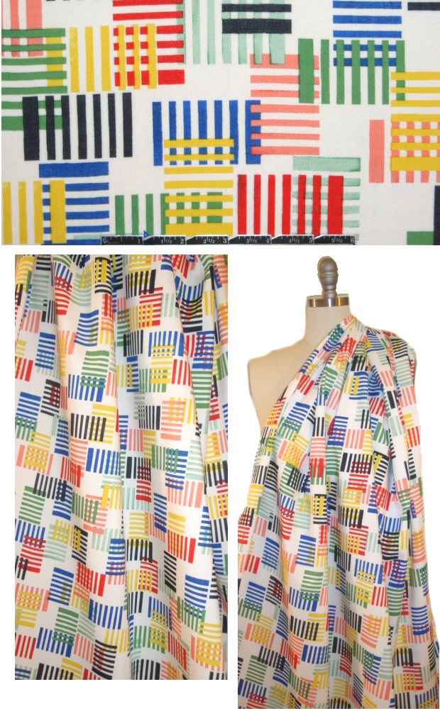 NY designer graphic design viscose twill - bonded