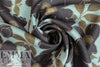 Italian 'black blossoms' printed viscose/wool crepe 1 yard