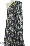 Italian 'black blossoms' printed viscose/wool crepe 1 yard