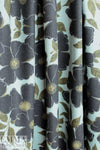 Italian 'black blossoms' printed viscose/wool crepe 1.875 yd