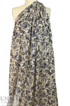 Italian printed wool/viscose voile - blue botany