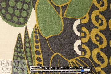 Italian printed wool/viscose gauze - jungle graphic 1.875 yd