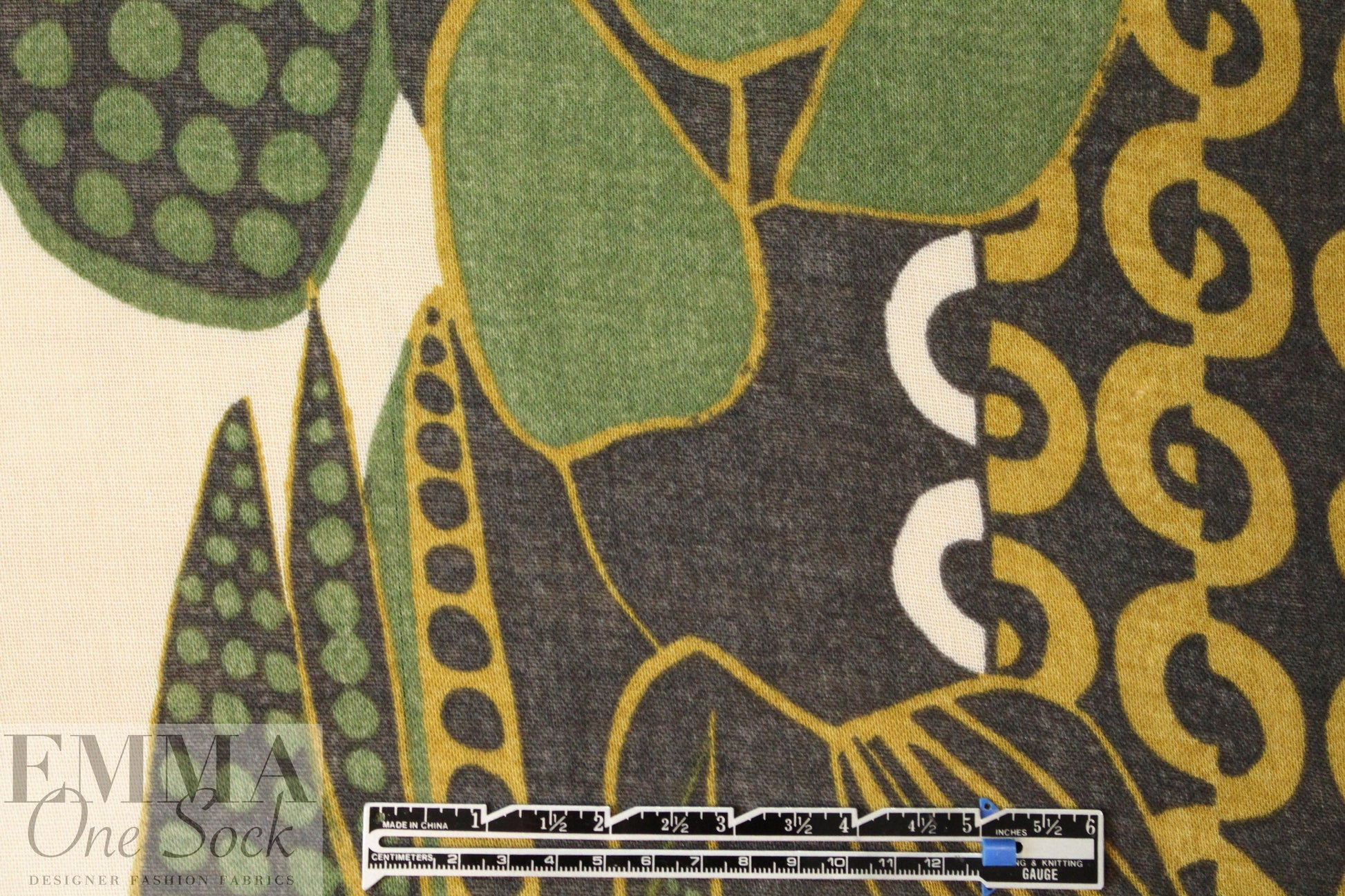 Italian printed wool/viscose gauze - jungle graphic 1.75 yds