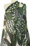 Italian printed wool/viscose gauze - jungle graphic