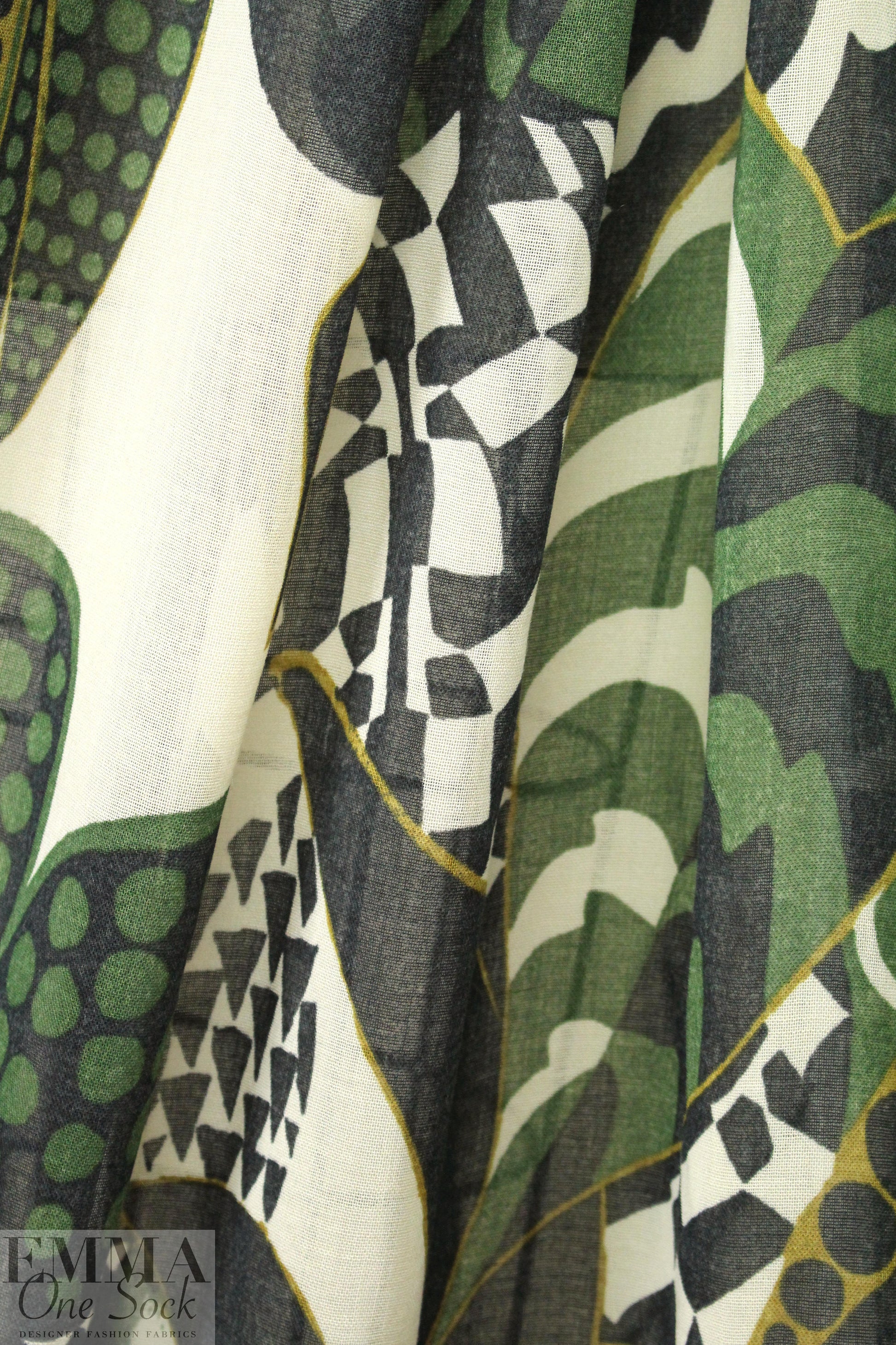 Italian printed wool/viscose gauze - jungle graphic 1.875 yd