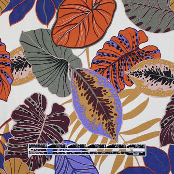 Italian 'tropical earth' printed viscose challis 1.4 yd