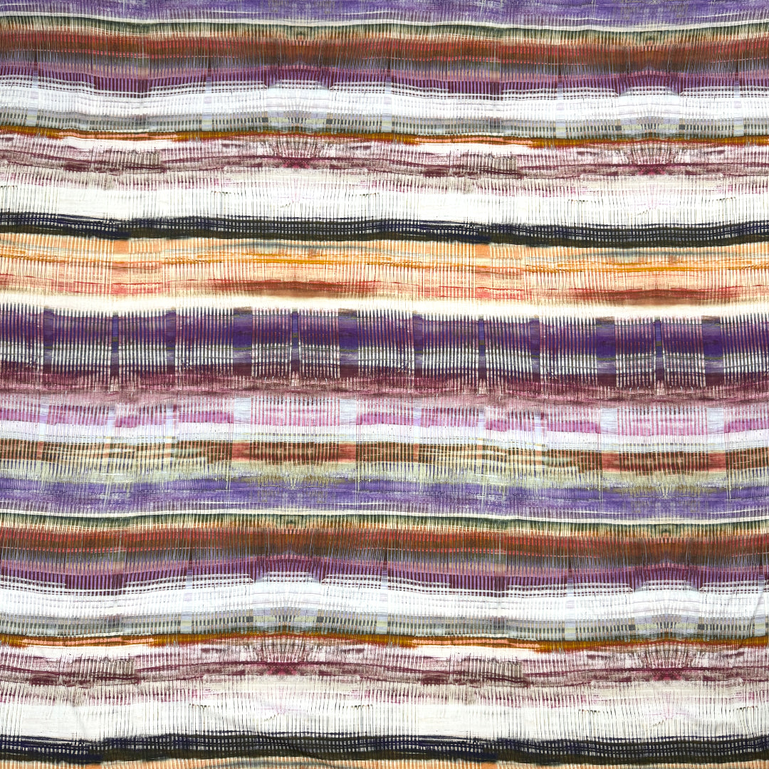 Italian 'techno stripe' viscose challis woven