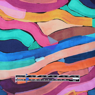 Italian 'bold brushstrokes' viscose satin woven .75 yds