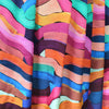 Italian 'bold brushstrokes' viscose satin woven .75 yds