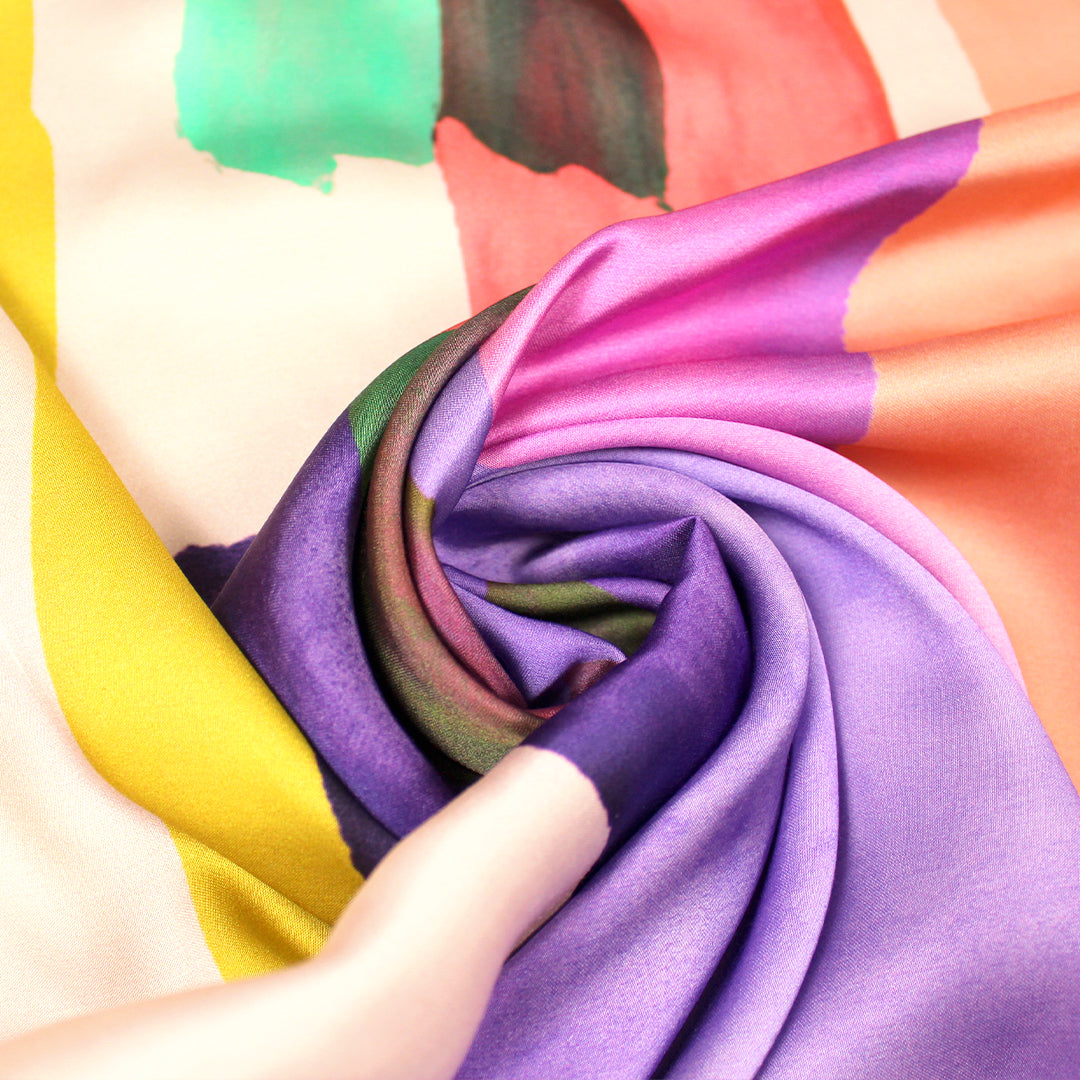 Italian 'watercolor concepts' satin viscose woven 2 yds