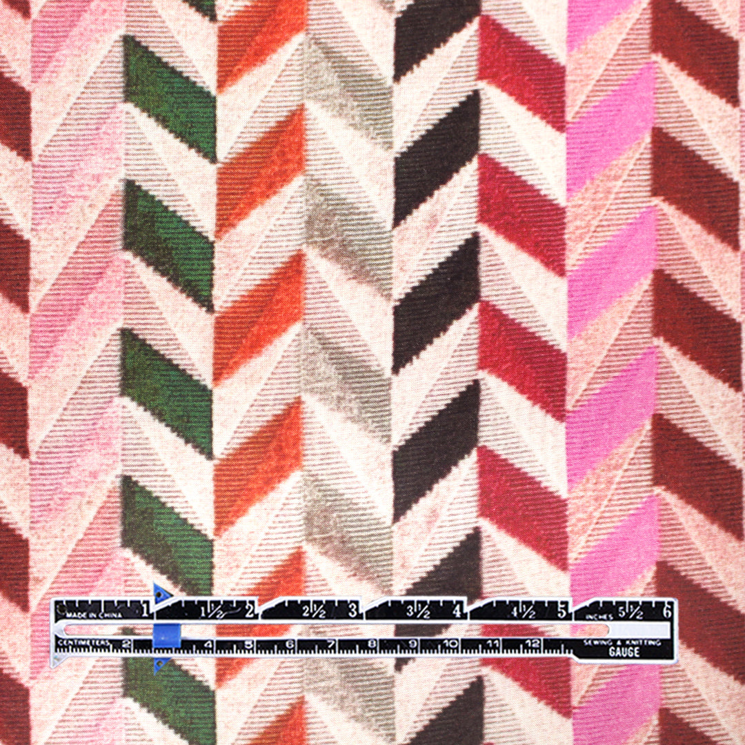 Italian 'herringbone pastiche' printed viscose voile 1.625 yd