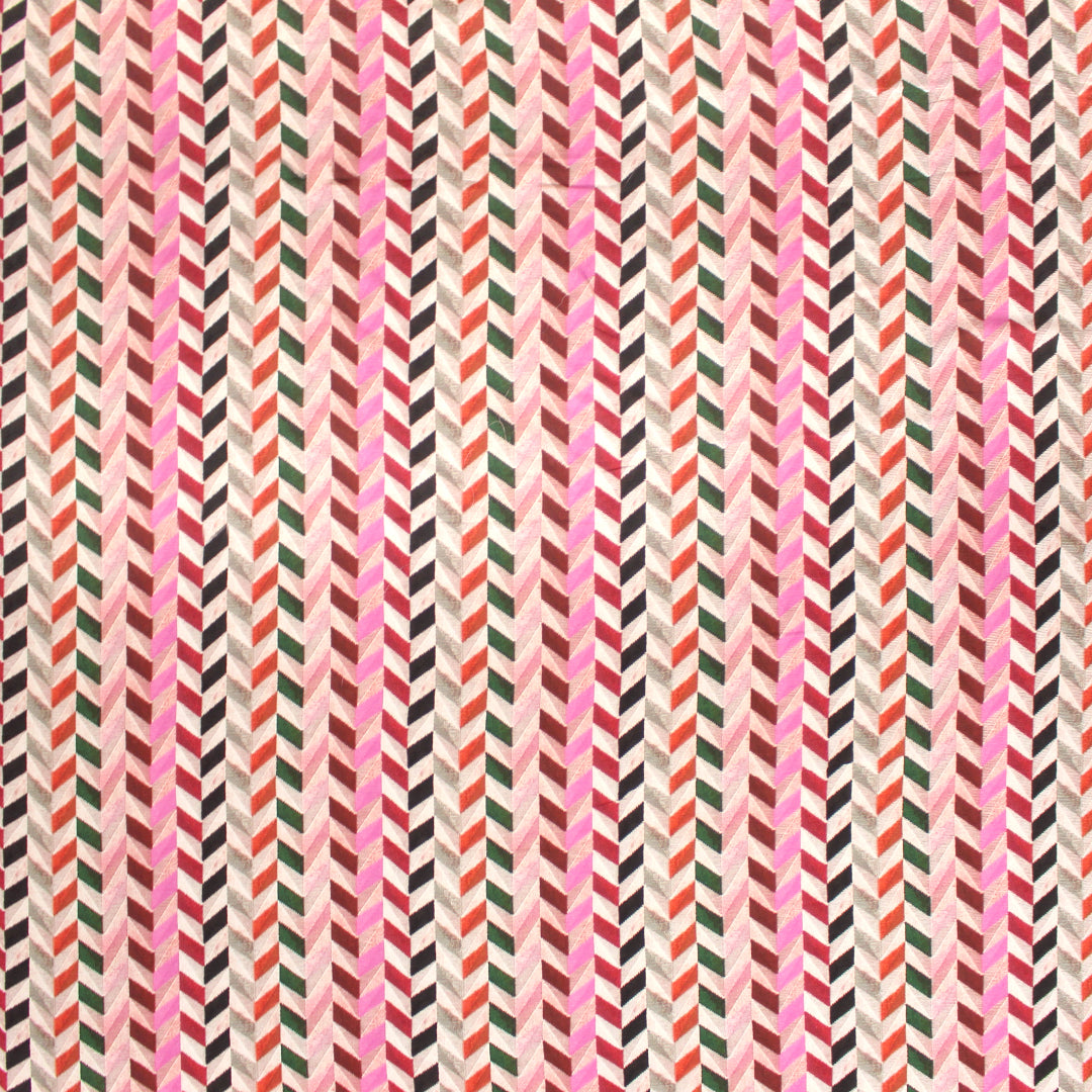 Italian 'herringbone pastiche' printed viscose voile 1.625 yd