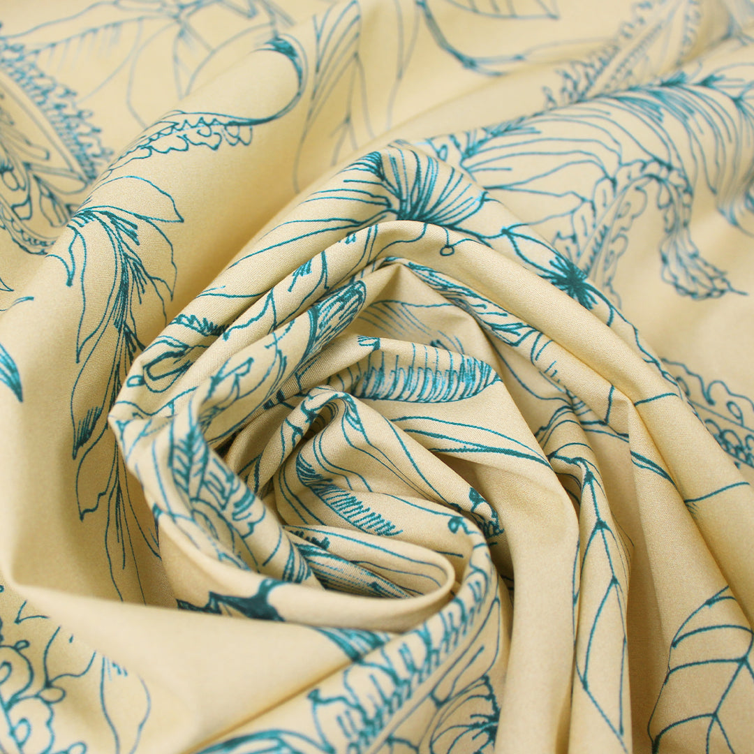 Italian 'toucan paisley' viscose shirting 1.25 yds