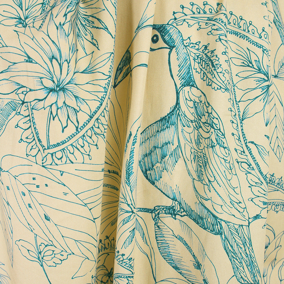 Italian 'toucan paisley' viscose shirting 1.25 yds