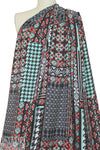NY designer patchwork patterns drapey viscose woven