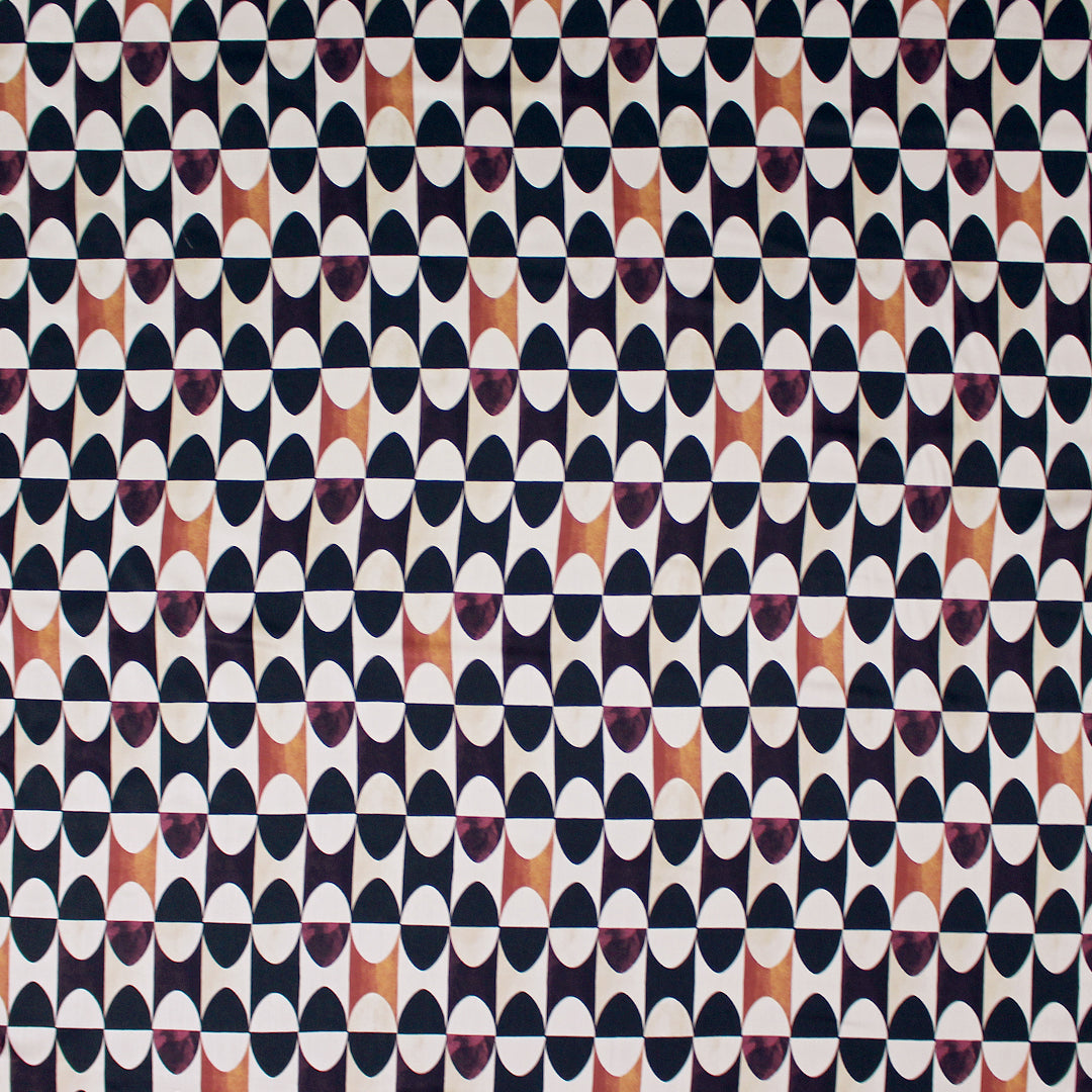 Italian 'mirrored marquetry' viscose sateen woven .5 yds