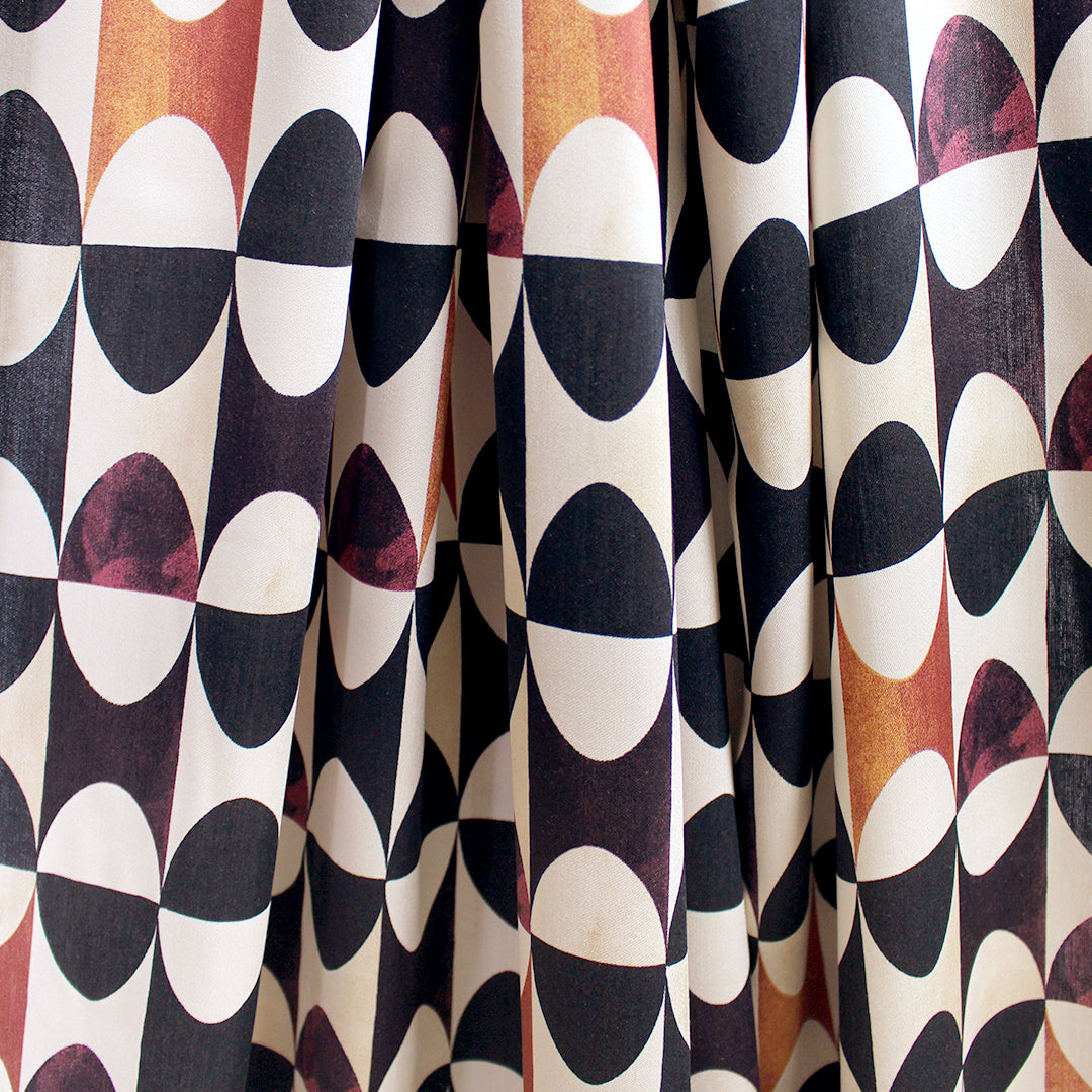 Italian 'mirrored marquetry' viscose sateen woven .5 yds