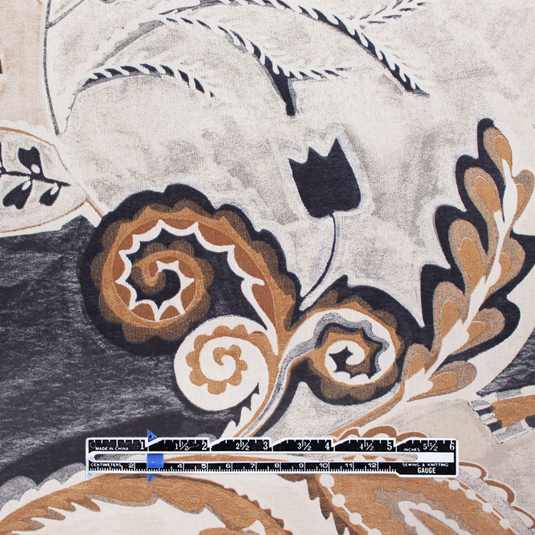Italian 'paisley fresco' viscose challis woven 1.125 yd