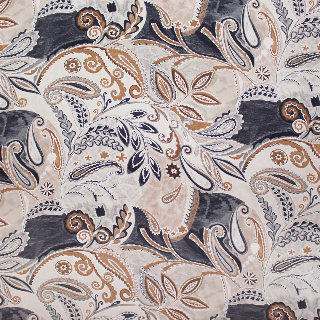 Italian 'paisley fresco' viscose challis woven 1.375 yds