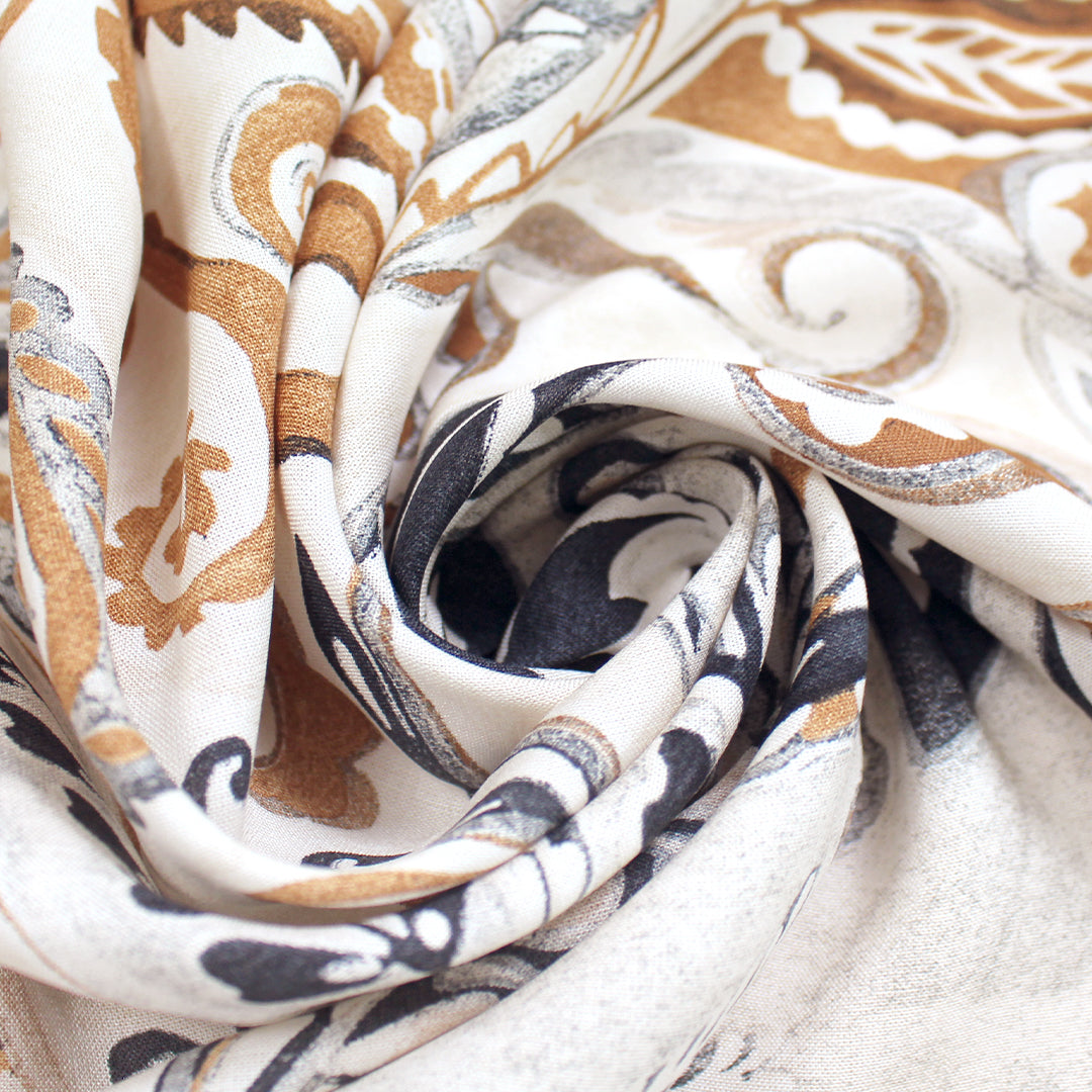 Italian 'paisley fresco' viscose challis woven 1.125 yd