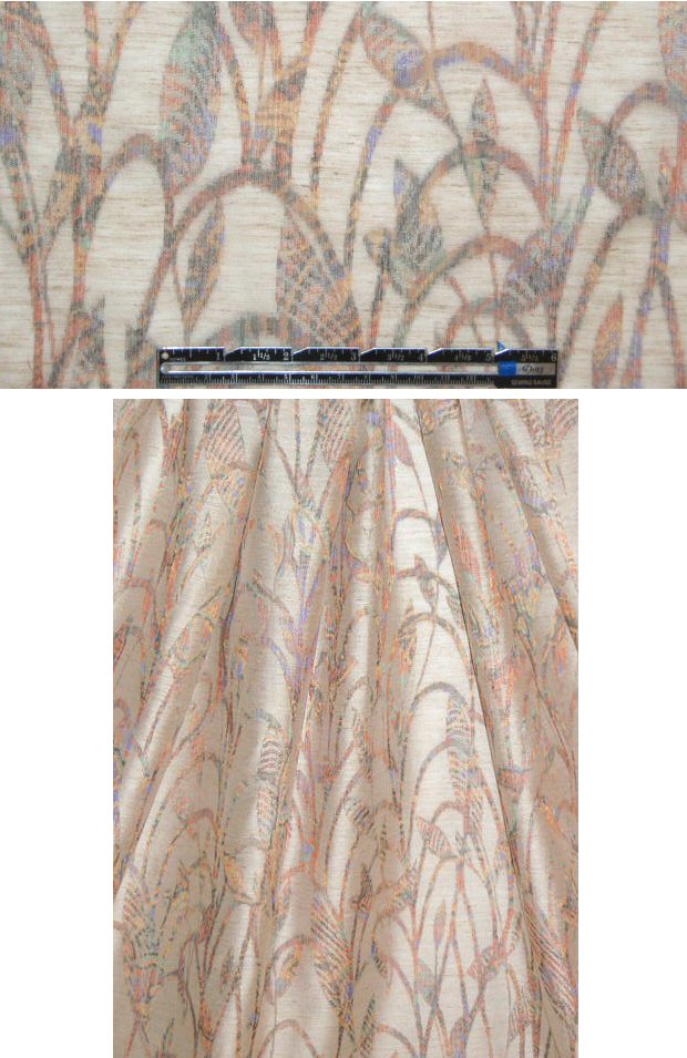 French visc/linen/silk clipped weave - creamy natural