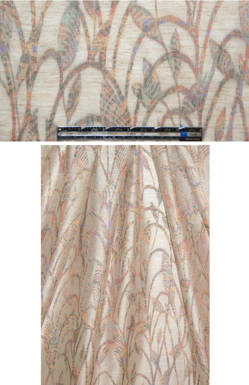 French visc/linen/silk clipped weave - creamy natural