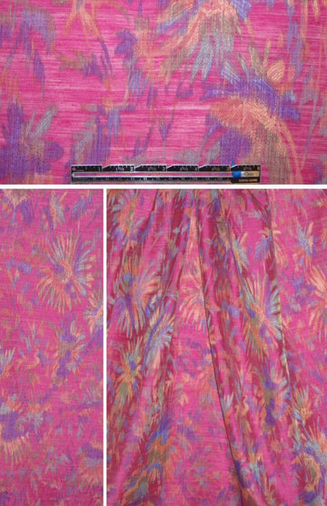 French visc/linen/silk clipped weave - hot pink