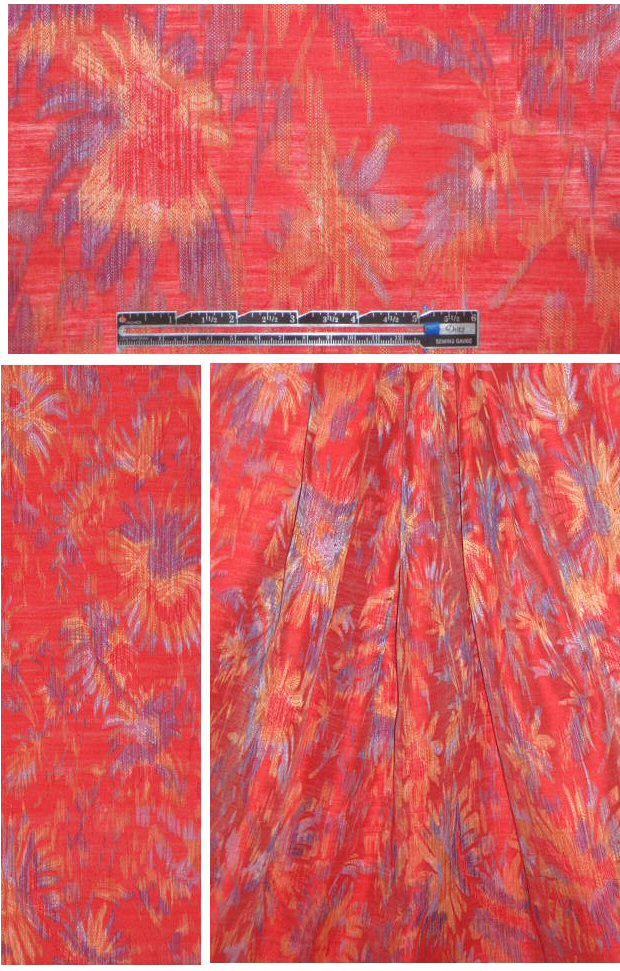 French visc/linen/silk clipped weave - poppy red