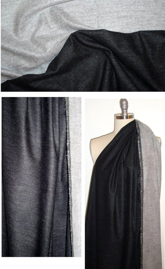 100% brushed viscose doubleface flannel - 'salt/pepper'