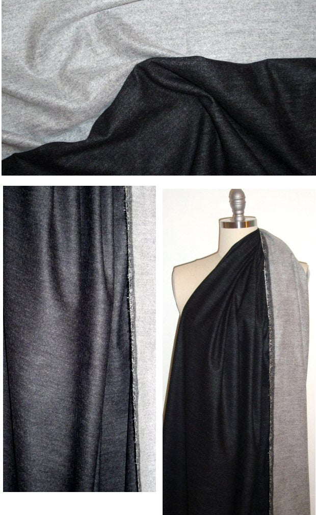 100% brushed viscose doubleface flannel - 'salt/pepper' 1.875 yd
