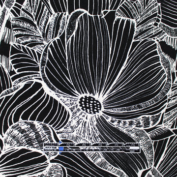 'floral flourish' printed stretch viscose knit 1.75 yd