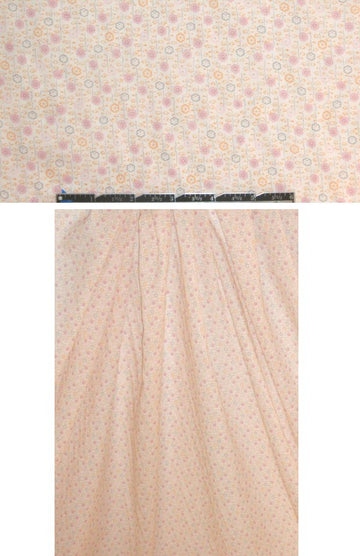 French soft pink dainty floral cotton voile