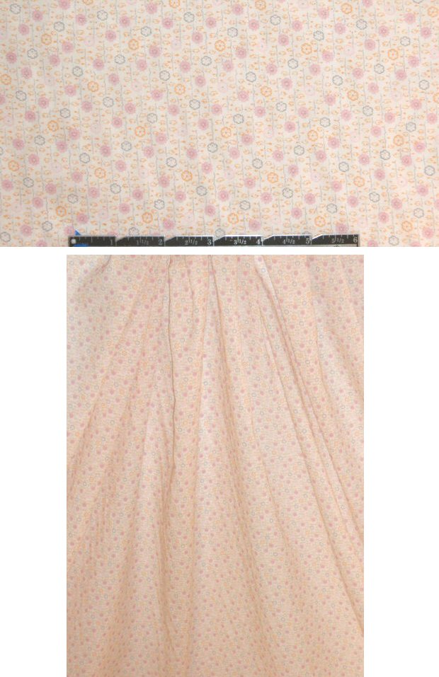 French soft pink dainty floral cotton voile 1.5 yd