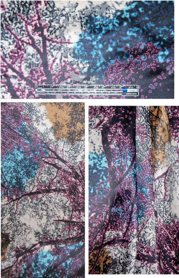 French forest through trees-2 cotton/silk voile  1.625 yds