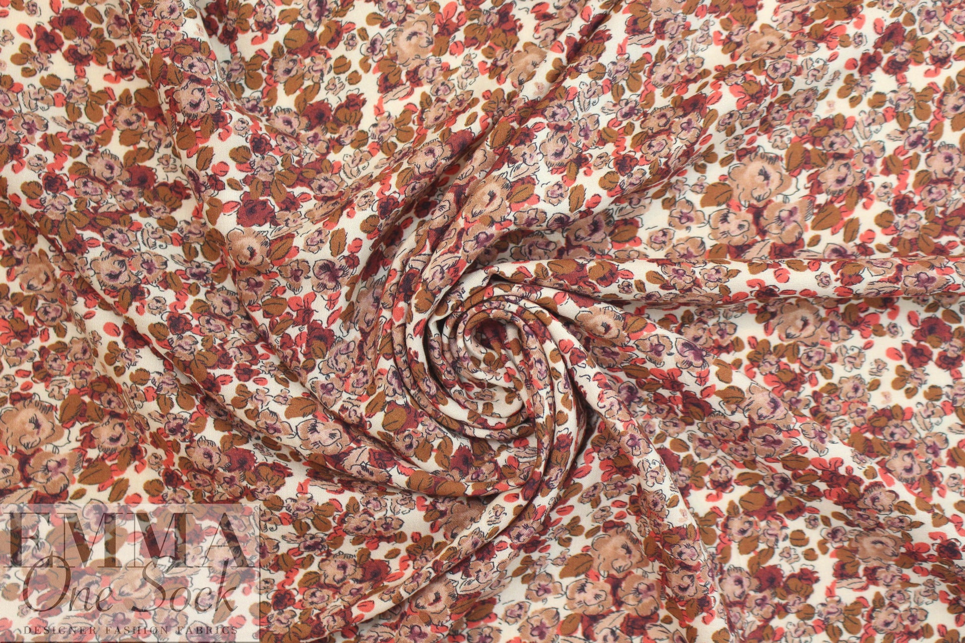 French garden clusters drapey viscose voile woven