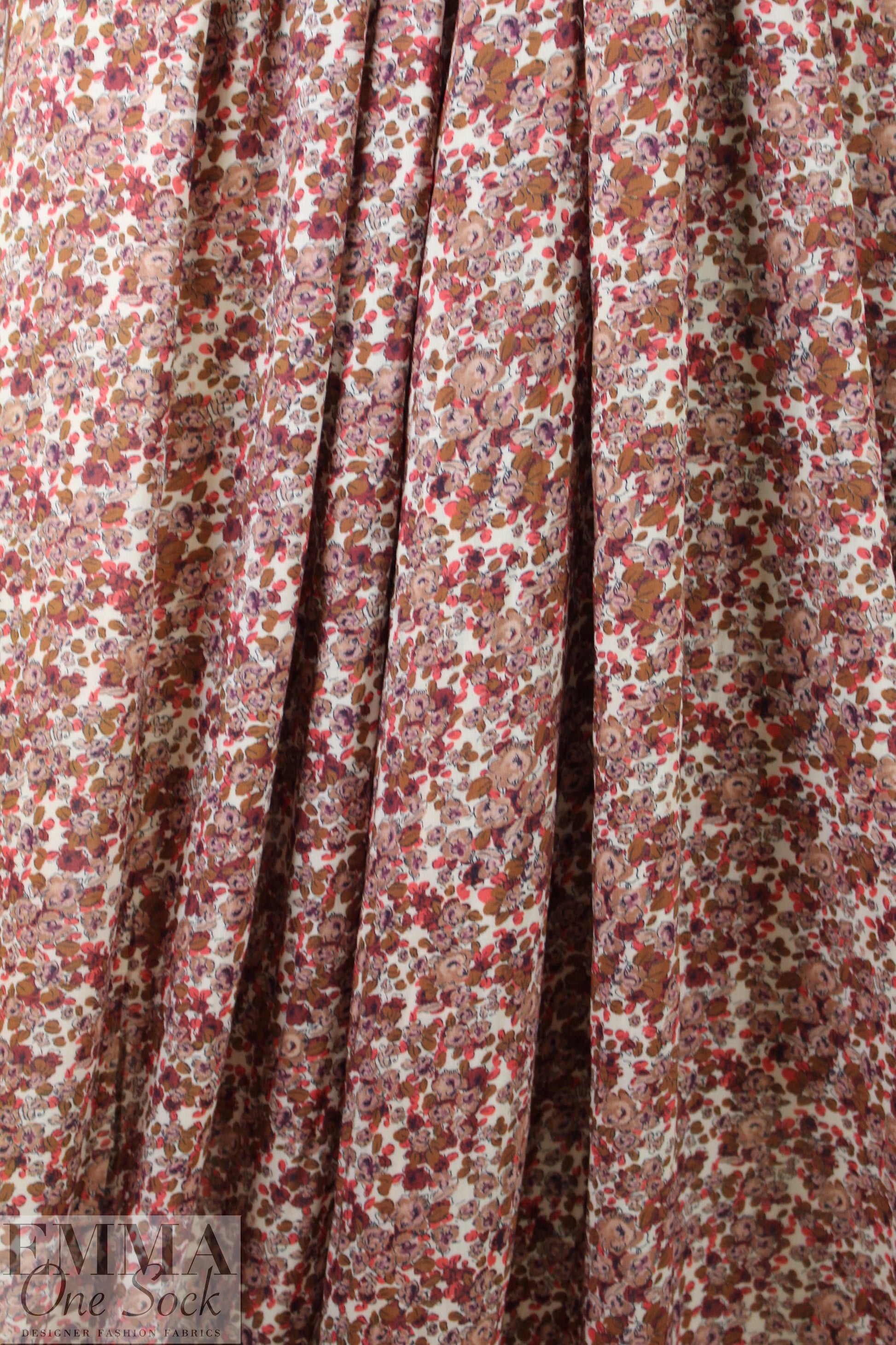 French garden clusters drapey viscose voile woven .75 yds