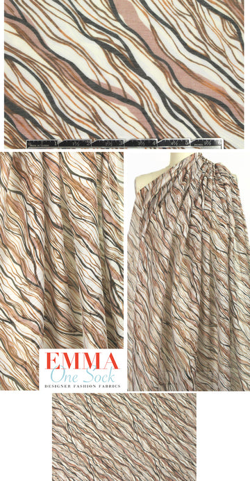 Italian earthy waves silk/cotton voile 1.5 yd