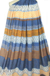 Italian navy/tangerine graphic cotton voile 1.875 yd