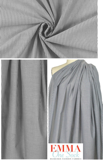 Italian yarn-dye stripe linen/cotton voile