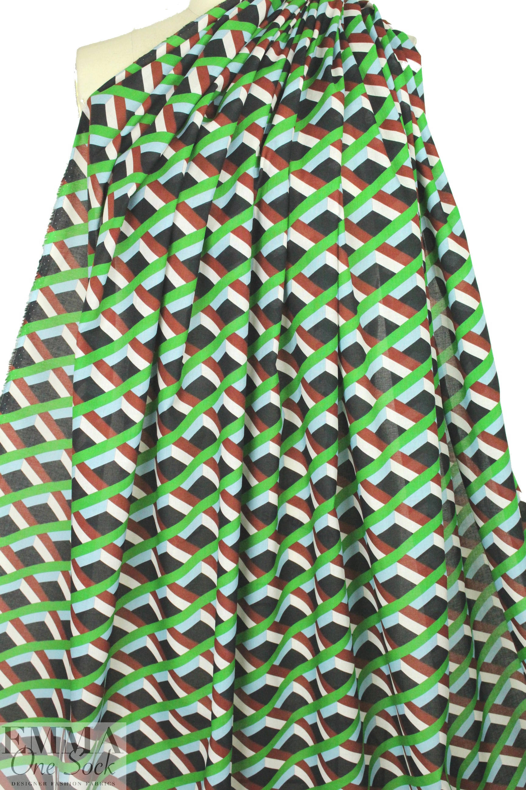 Italian 3-D graphic cotton voile