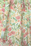 Italian backyard garden on white cotton voile 1.875 yd