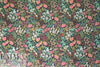 Italian backyard garden on navy cotton voile 1.5 yd