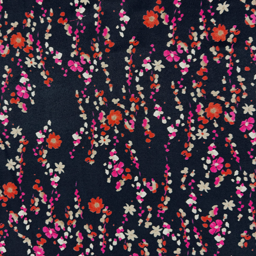Italian deadstock 'floral cascade' silk/viscose blouseweight 1.75 yds