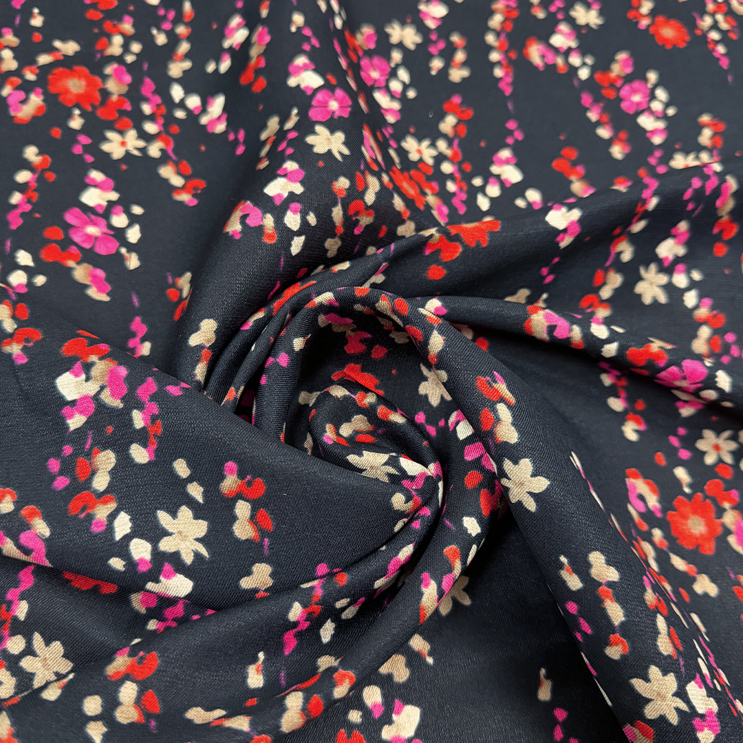 Italian deadstock 'floral cascade' silk/viscose blouseweight 1.75 yds