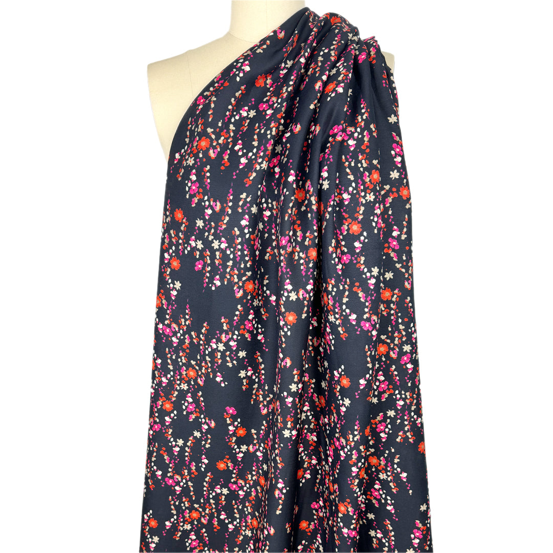 Italian deadstock 'floral cascade' silk/viscose blouseweight 1.75 yds