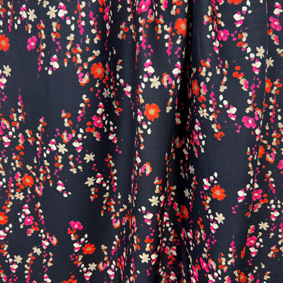 Italian deadstock 'floral cascade' silk/viscose blouseweight 1.75 yds