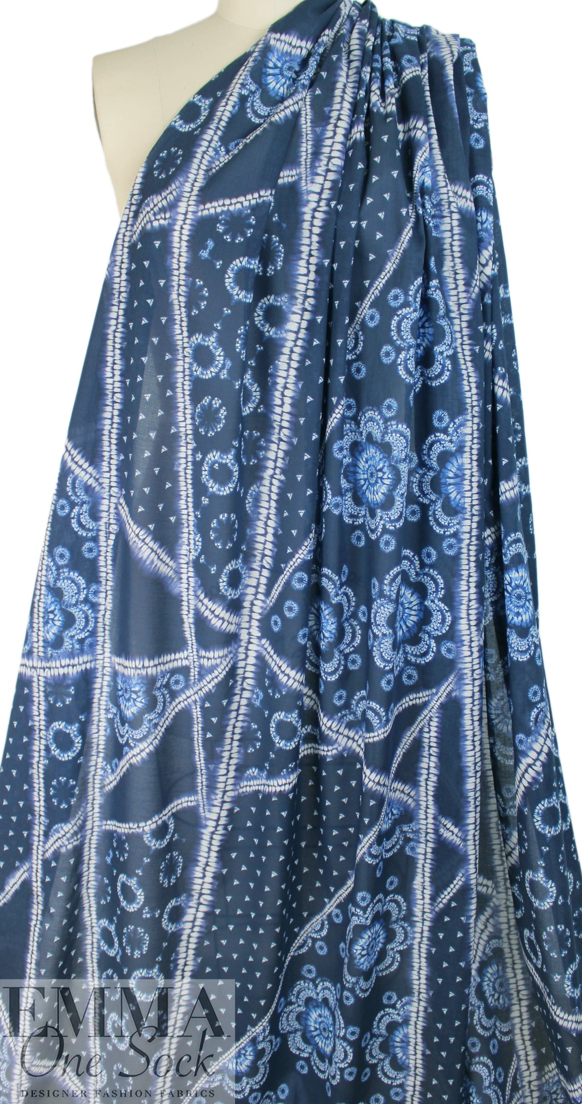 Italian batiky patchwork semi-sheer cotton voile 2.375 yds