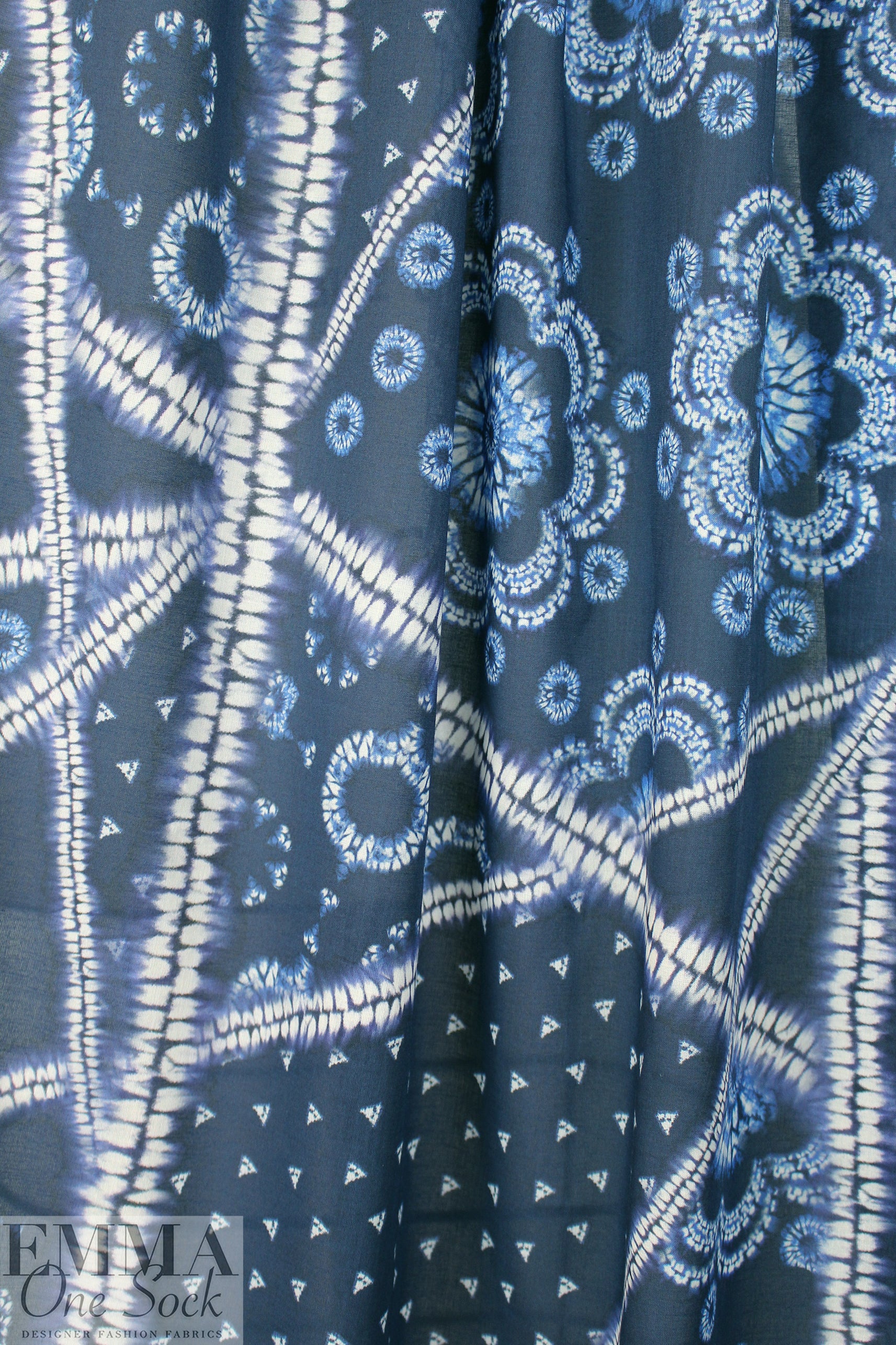 Italian batiky patchwork semi-sheer cotton voile 2.375 yds