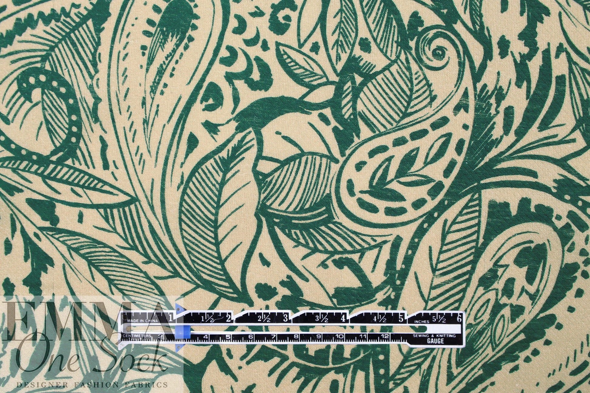 Italian cotton voile vintage botanical print 1.75 yd