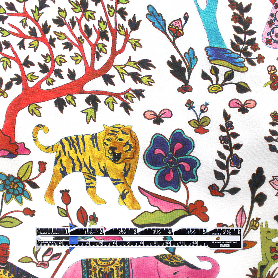 Italian designer deadstock 'folk lore' silk/viscose voile 1.5 yd